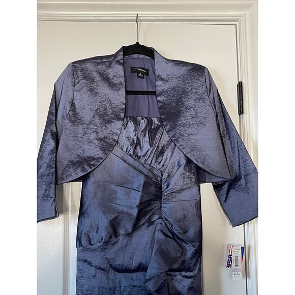 R&M Richard’s Midnight Blue & Black Paisley 2 Pc Dress Blazer Size 6 - Picture 3 of 9